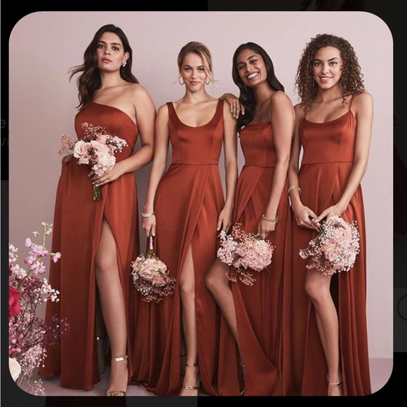 David’s Bridal Scoop Neck Tank Bridesmaid Dress - Picture 2 of 6